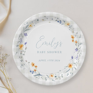 Baby in Bloom Lente Zomer Bloemen Baby shower Papieren Bordje