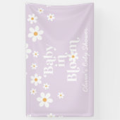 Baby in Bloom Lila Daisy boho douche Banner (Verticaal)