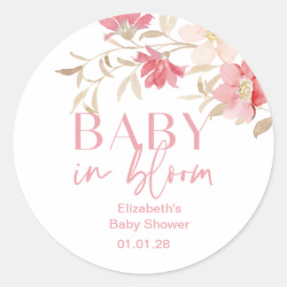Baby in Bloom meisje baby shower stickers