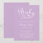 Baby in Bloom Modern Paarse Kaart (Voorkant / Achterkant)