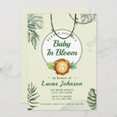 Baby in Bloom Oerwoud Douche Boy Uitnodiging (Voorkant / Achterkant)