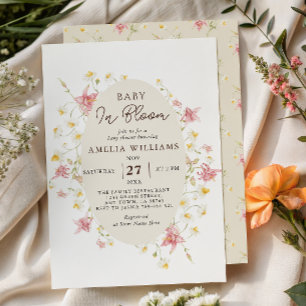 Baby In Bloom Ovaal Bloemrijke Baby Shower Kaart