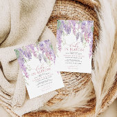 Baby in Bloom Paarse Wisteria Baby shower Kaart