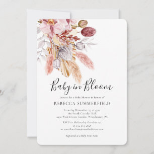 Baby in Bloom Pampas Grass Boho Baby shower Kaart