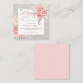 Baby in Bloom Pampas Grass Roze Roos Luier Raffle Informatiekaartje (Voorkant / Achterkant)