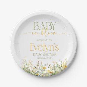 Baby in Bloom papier borden voor Baby shower Papieren Bordje