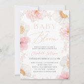 Baby In Bloom Pastel Floral Baby shower Invitation (Devant)