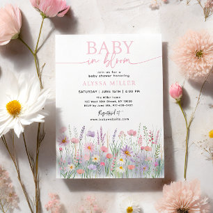 Baby in Bloom Pastel Wildflower Baby shower Kaart