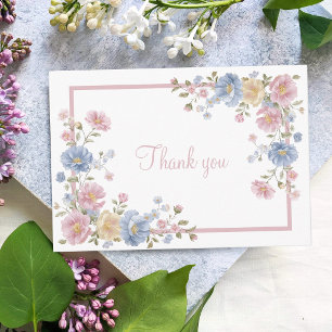 Baby In Bloom Pastelkleurige Wilde Bloemen Baby Sh Bedankkaart