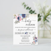Baby in Bloom Pink Blue Handwrite Gold Confetti (Staand voorkant)