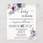 Baby in Bloom Pink Blue Handwrite Gold Confetti (Voorkant)