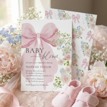 Baby in Bloom Pink Bow Baby shower