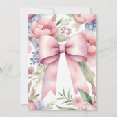 Baby in Bloom Pink Bow Baby shower Uitnodiging (Achterkant)