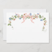 Baby in Bloom Pink Bow Bloemen Meisje Baby shower Bedankkaart (Achterkant)