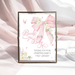 Baby in Bloom Pink Bow Bloemenboeken voor Baby Poster