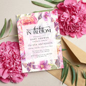 Baby in Bloom Pink Floral Baby shower Kaart