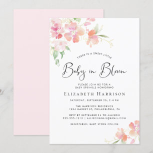 Baby in Bloom Pink Floral Baby Sprinkle Kaart