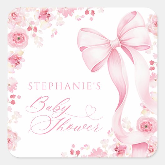 Baby in Bloom Pink Floral Stickers (Devant)