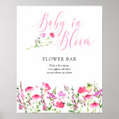 Baby in Bloom Pink Wildflower  Poster (Voorkant)