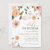 Baby in Bloom Poppies Fleurs Douche Invitation (Devant)