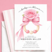 Baby in Bloom Rose Baby Shower Invitation Kaart
