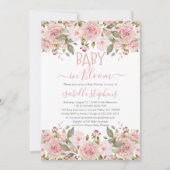 Baby in Bloom Roze Bloemen Baby Shower Kaart (Voorkant)