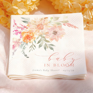 Baby In Bloom Roze Bloemen Meisje Baby Shower Servet