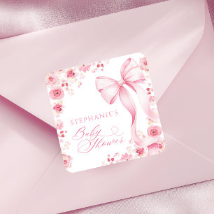 Baby in Bloom Roze Bloemsticker Vierkante Sticker