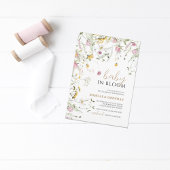 Baby in Bloom Roze & Gele Wilde Bloemen Shower Kaart