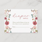 Baby in Bloom Roze Luier Raffle Baby shower Informatiekaartje (Voorkant)