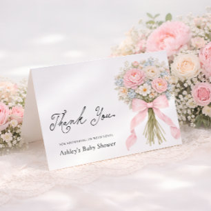 Baby in Bloom Roze Strik Baby Baby Shower Bedankt