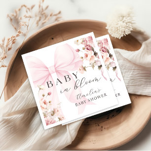 Baby In Bloom Roze Strik Baby Shower Servetjes Servet