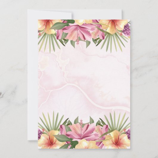 Baby in Bloom Roze Tropische Bloemige Baby Shower Kaart (Achterkant)