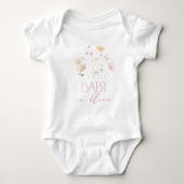 Baby in Bloom Roze Wilde Bloemen bloem Romper (Voorkant)