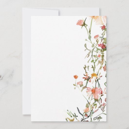 Baby In Bloom Rustiek Boho Wildflower Baby shower Kaart (Achterkant)