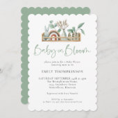 Baby In Bloom Sage Boho Toys Douche Invitation (Devant / Derrière)