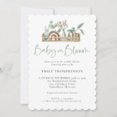 Baby In Bloom Sage Boho Toys Douche Invitation (Devant)