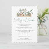 Baby In Bloom Sage Boho Toys Douche Invitation (Debout devant)