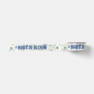 Baby in Bloom Shower Blauwe Vintage Bloemen Jongen Lint