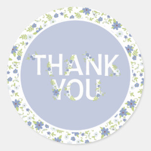 Baby in Bloom Shower Blue Flowers Boy Ronde Sticker