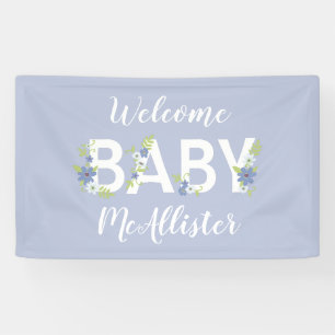 Baby in Bloom Shower Blue  Flowers Boy Spandoek