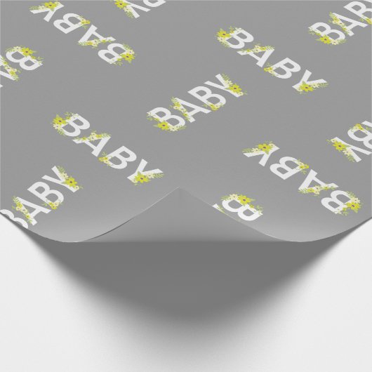 Baby in Bloom Shower Flower Gender Neutral Cadeaupapier (Hoek)