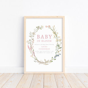 Baby in Bloom Spring Fleur sauvage Welcome Poster