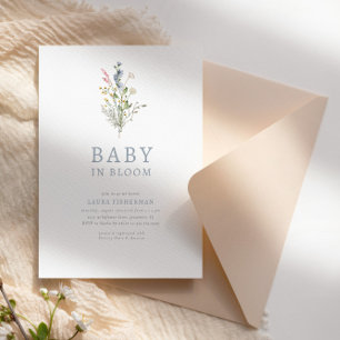 Baby in Bloom Spring Wildflower Baby shower Kaart