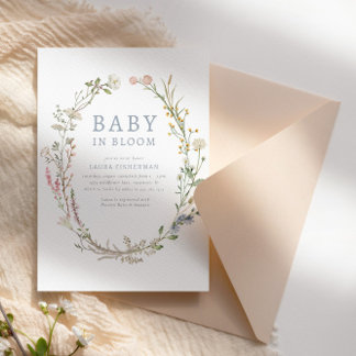Baby in Bloom Spring Wildflower Baby shower Kaart