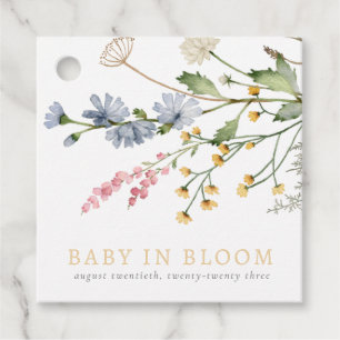 Baby in Bloom Spring Wildflower Bouquet Bedankjes Labels