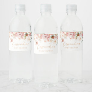 Baby in Bloom Spring Wildflower Waterfles Etiket