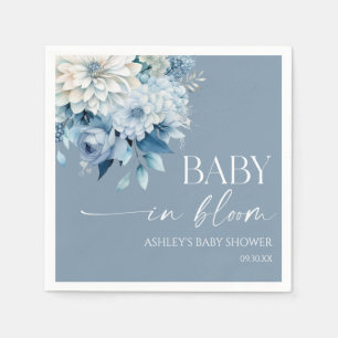 Baby In Bloom Stofblauw Bloemenkindercrèche Servet
