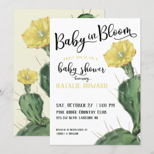 Baby in Bloom Succulent Baby shower Uitnodiging