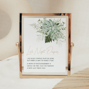 Baby in Bloom Succulent Late Night Luier Poster